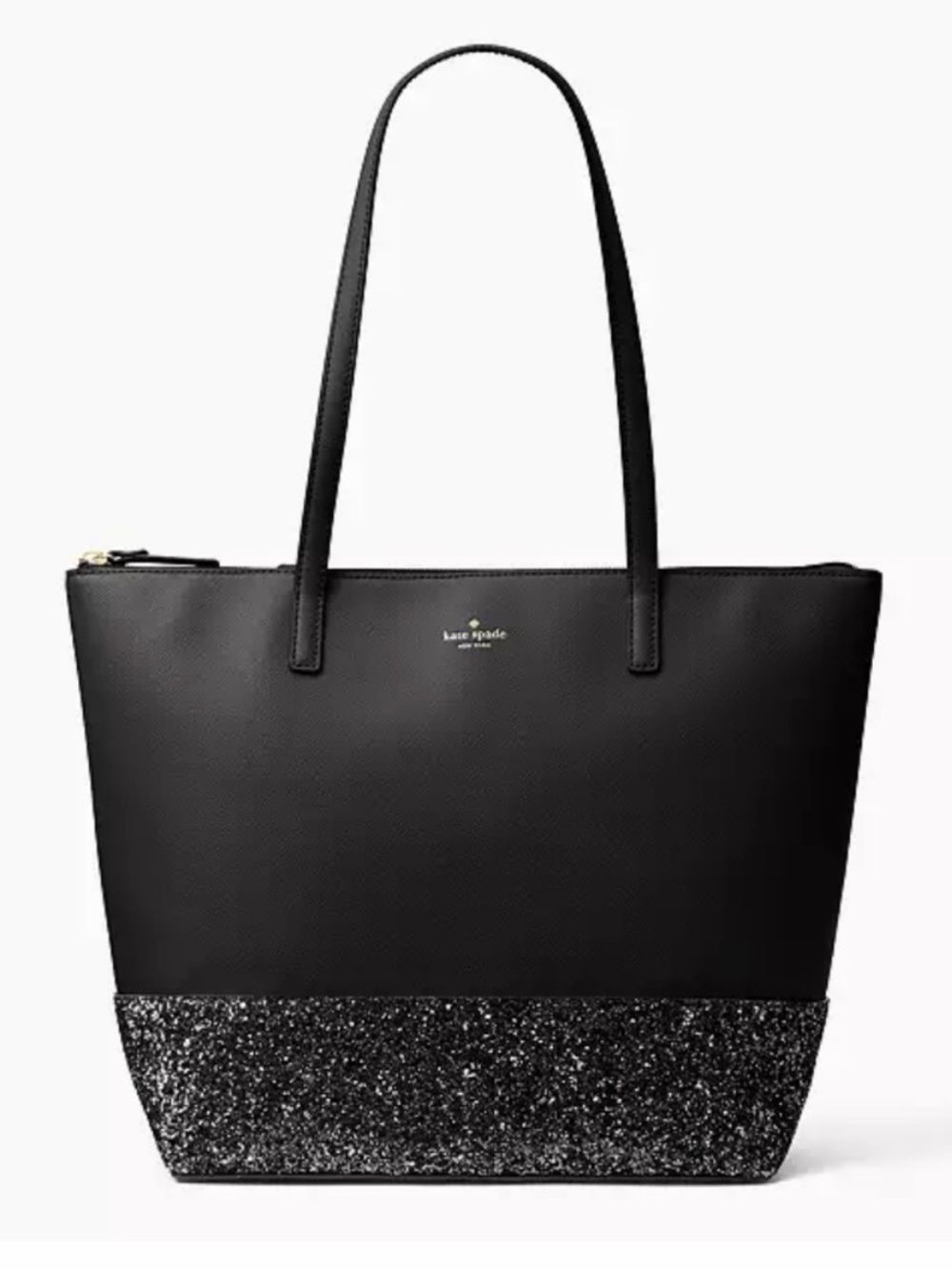 kate spade New York Greta Court Penny Glitter Black Tote